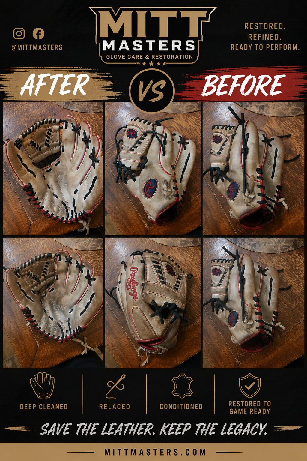 Wilson A2000 restoration before and after